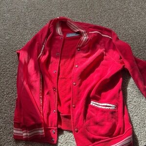 Ralph Lauren Red Jacket with Striped Collar